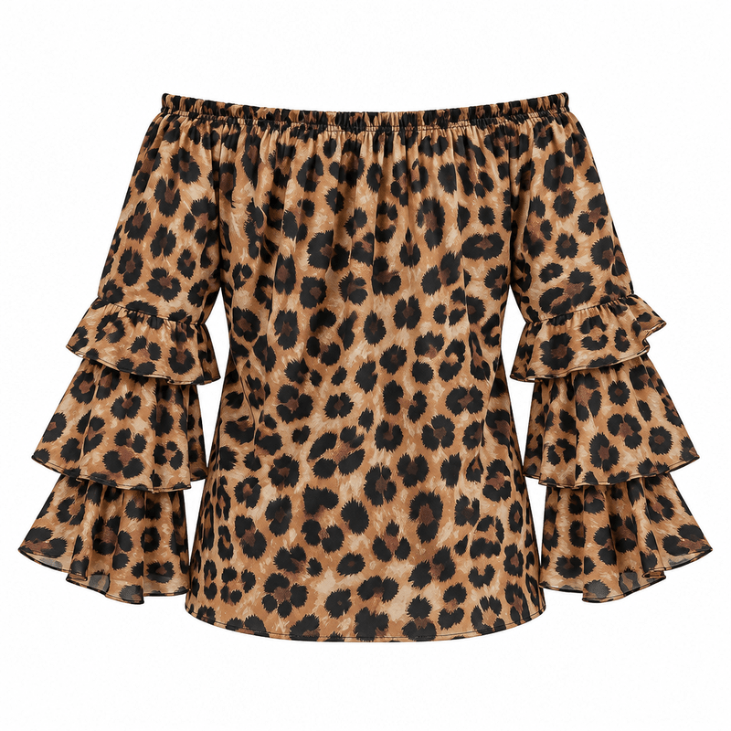 Leopard Blouse - Back Flat Lay