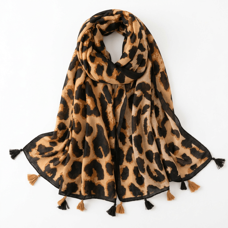 Leopard scarf hero white background