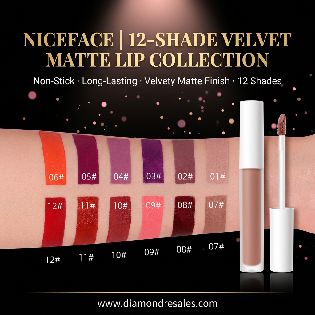 NiceFace 12-Shade Lip Collection — Swatch Callout