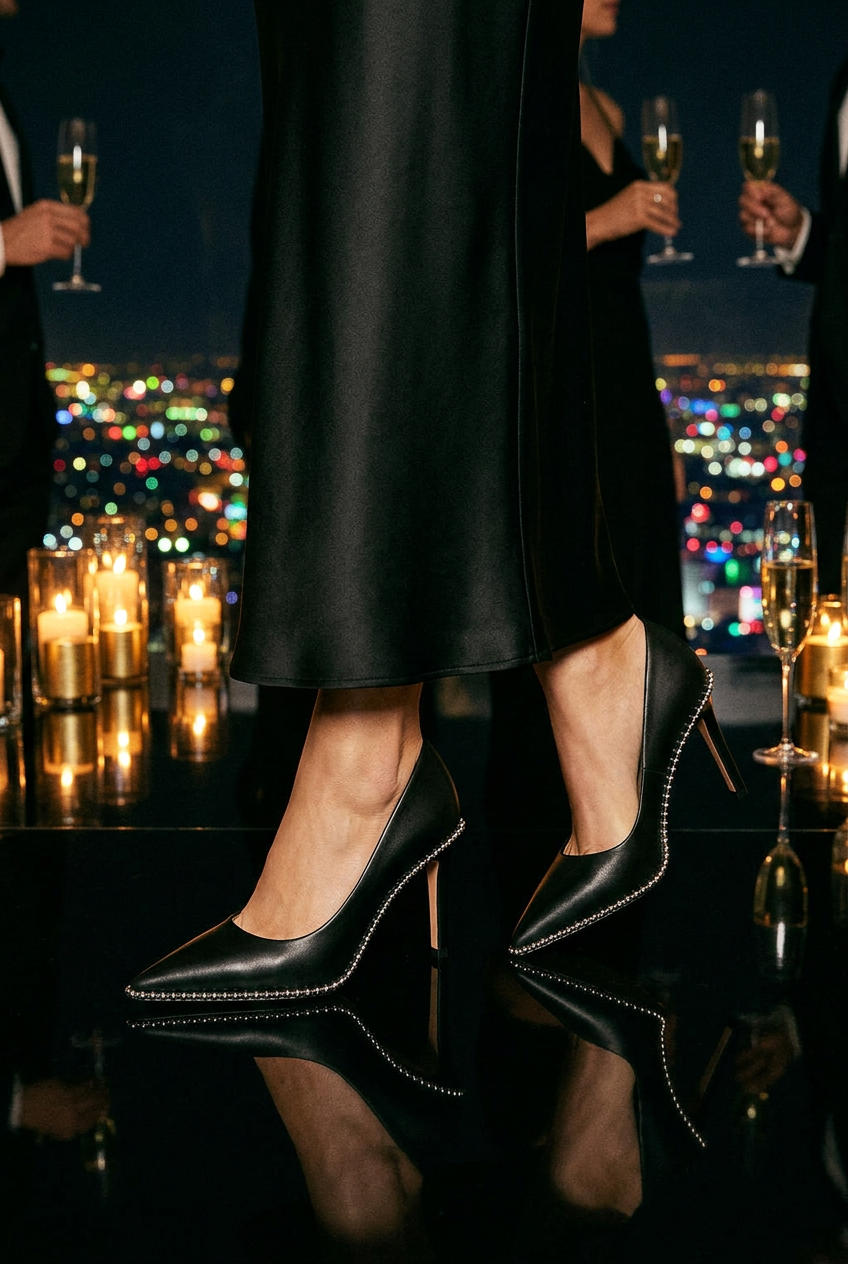 Noir Chain Pumps — Lifestyle Shot