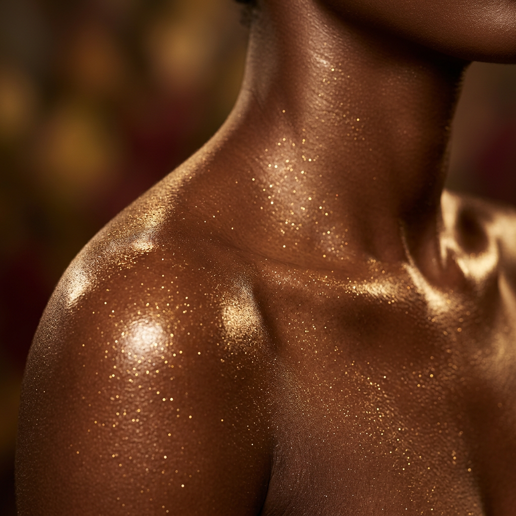 OceAura — Golden Shimmer Skin Editorial