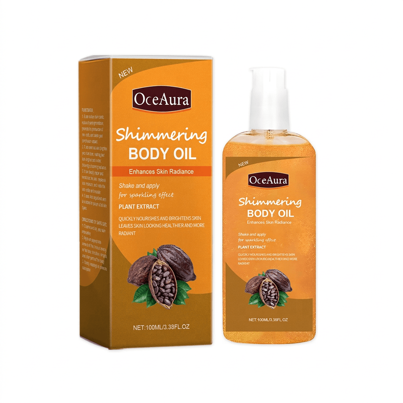 OceAura Shimmering Body Oil — GMC Sharp Label Detail
