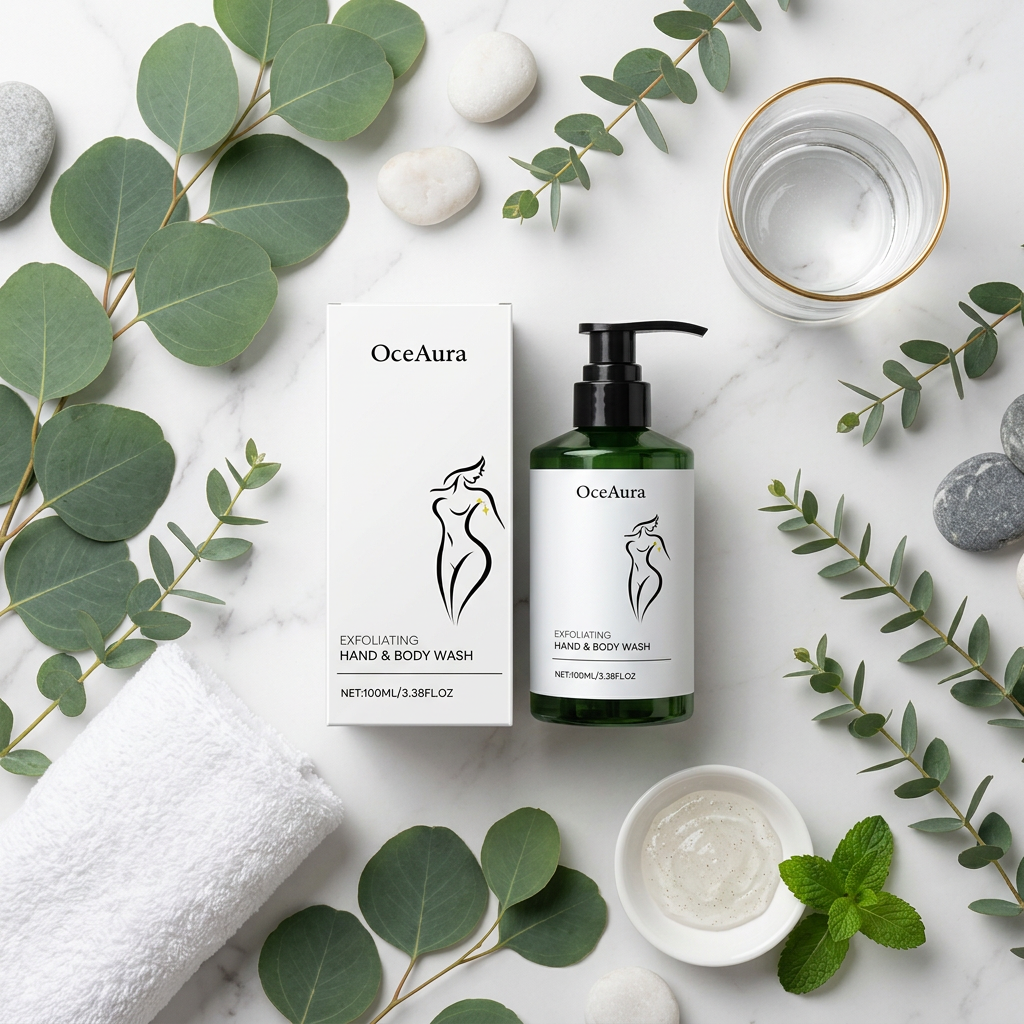OceAura — White Marble Spa Flat Lay
