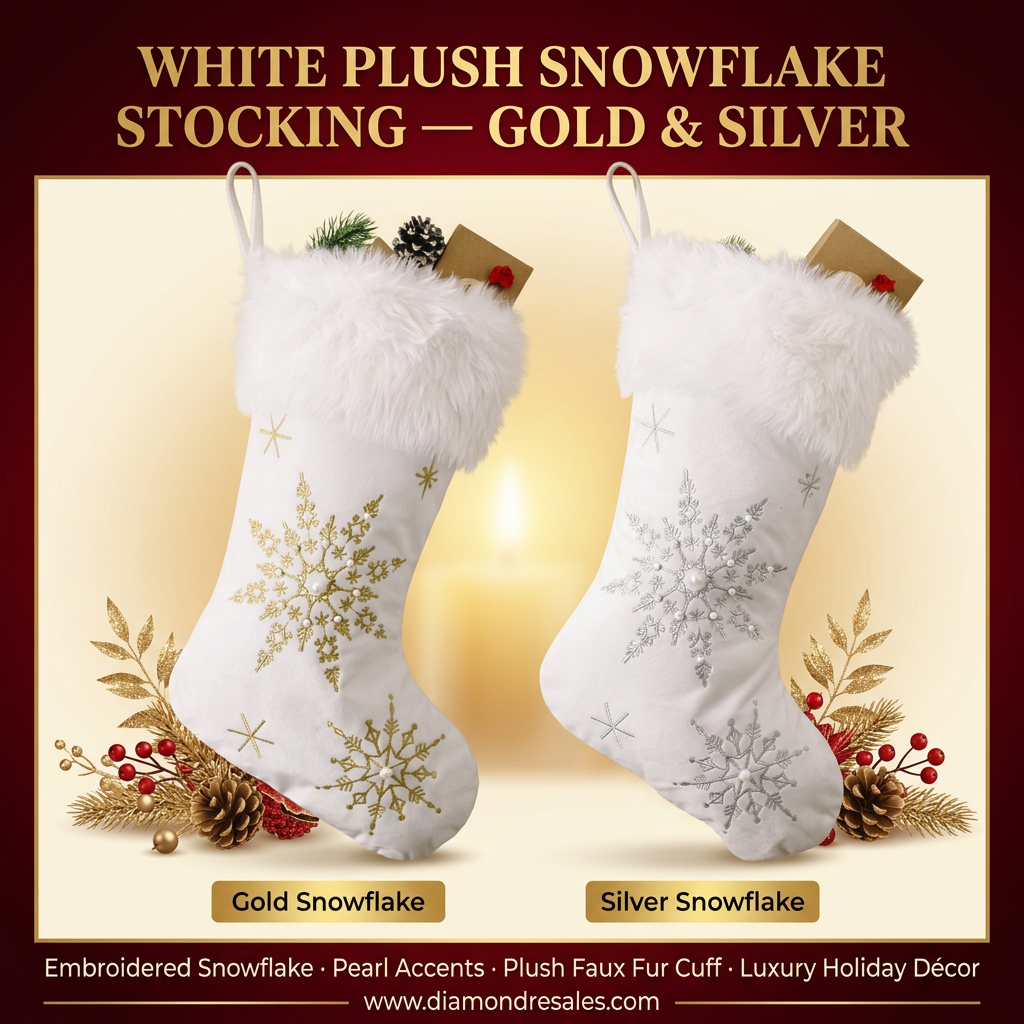 Plush Fur Stockings — Gold & Silver Showcase
