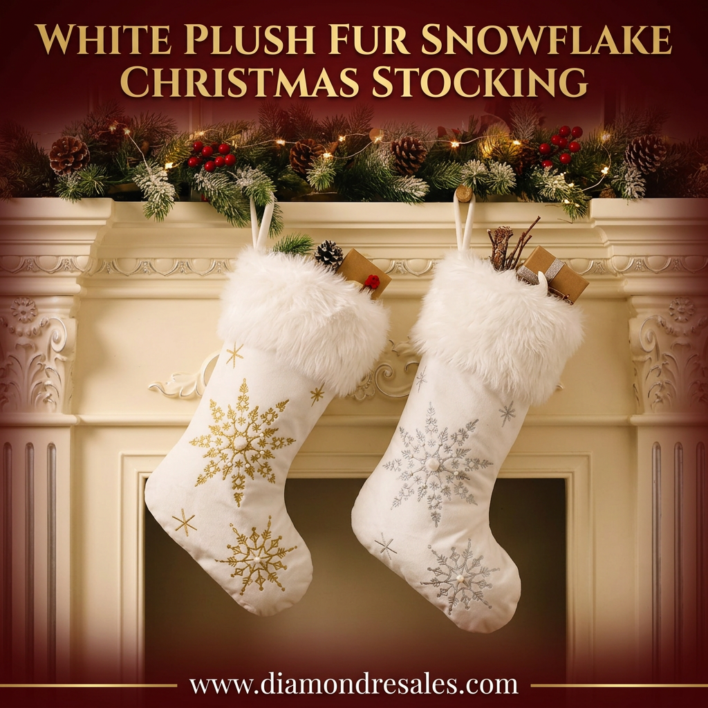 Plush Fur Stockings — Mantle Lifestyle Scene