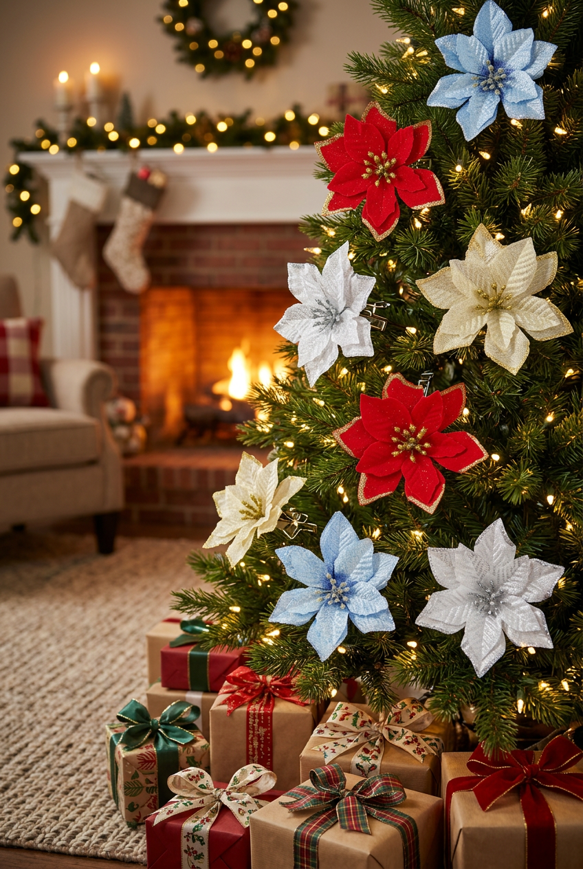 Poinsettia Clips — Christmas Tree Lifestyle