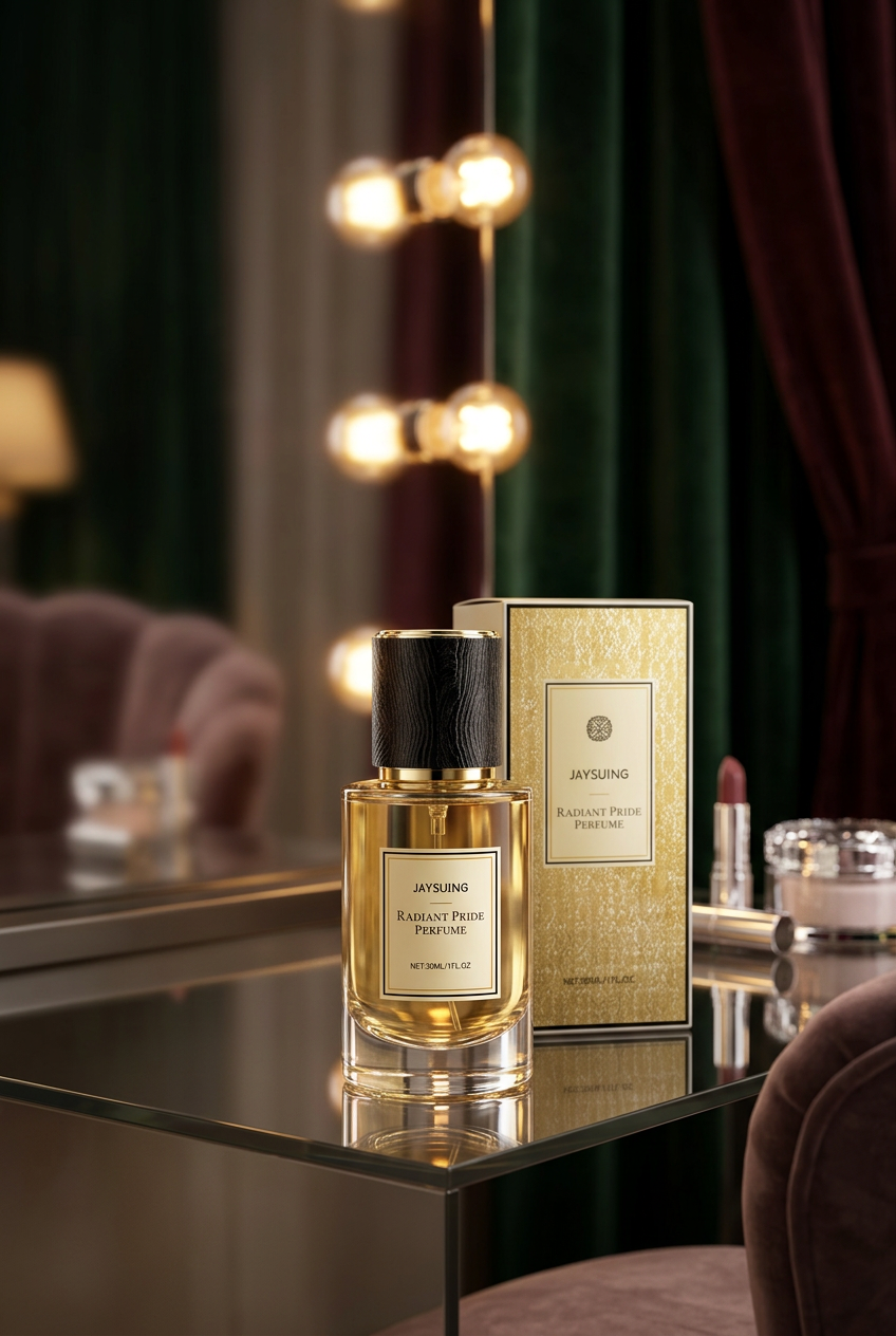 Radiant Pride on a Hollywood-inspired dressing-room vanity