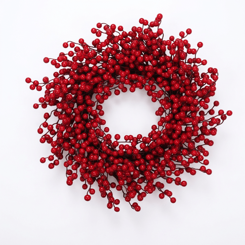 Red Berry Wreath — White Background GMC