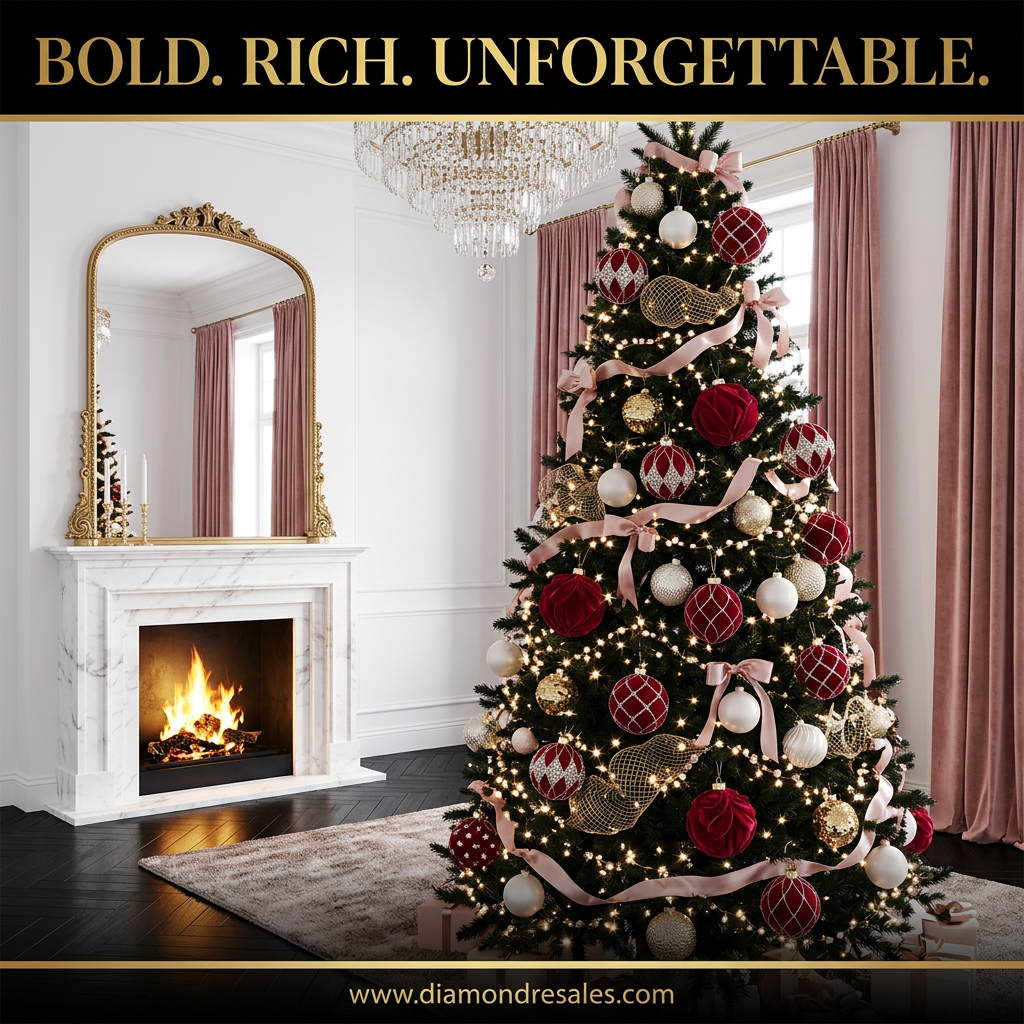 Red Velvet Ornaments — Lifestyle Scene