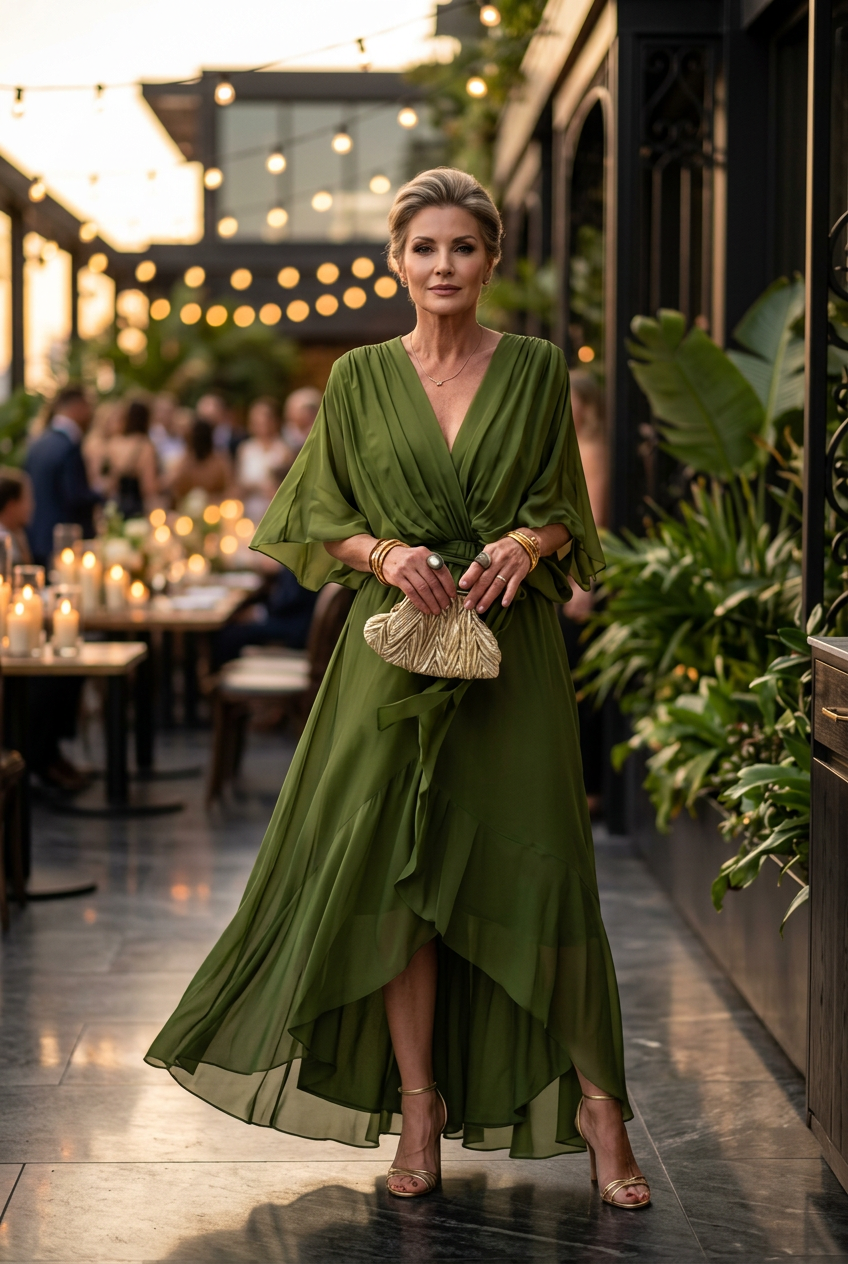 Reverie Chiffon Wrap Dress — Lifestyle Shot