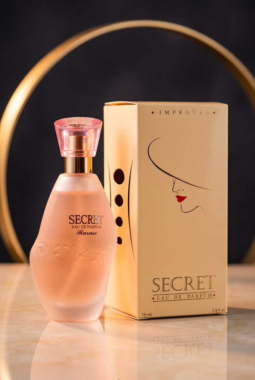 Secret bottle and box in a dramatic gold-lit setting