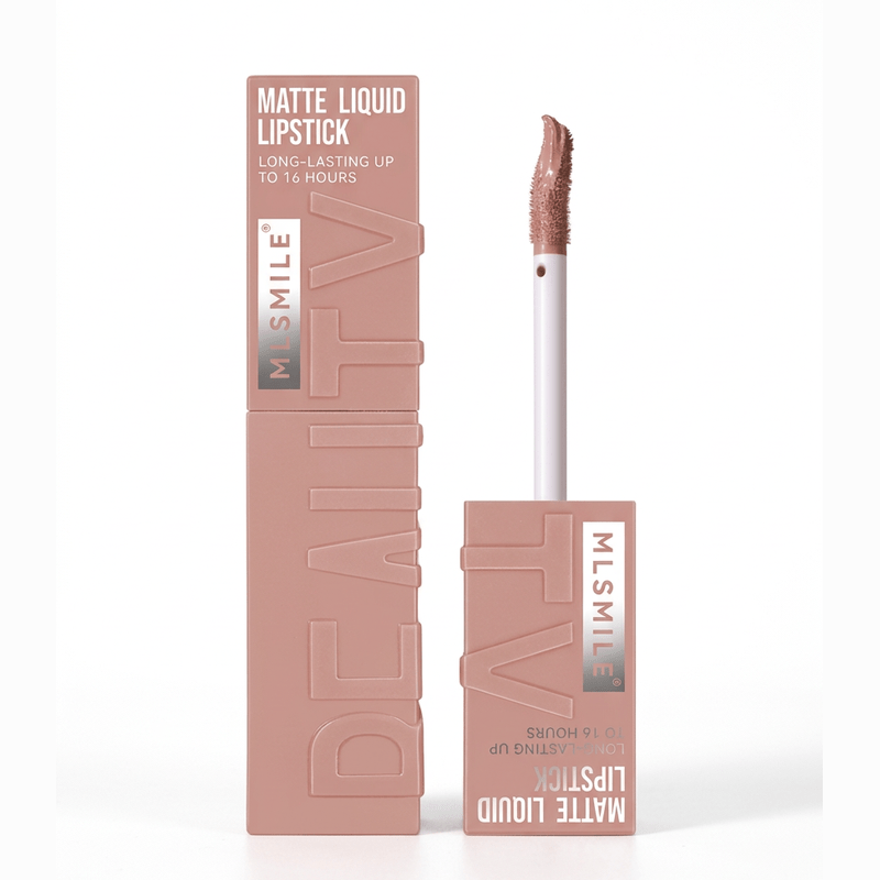 Shade 01 nude lipstick and applicator on white