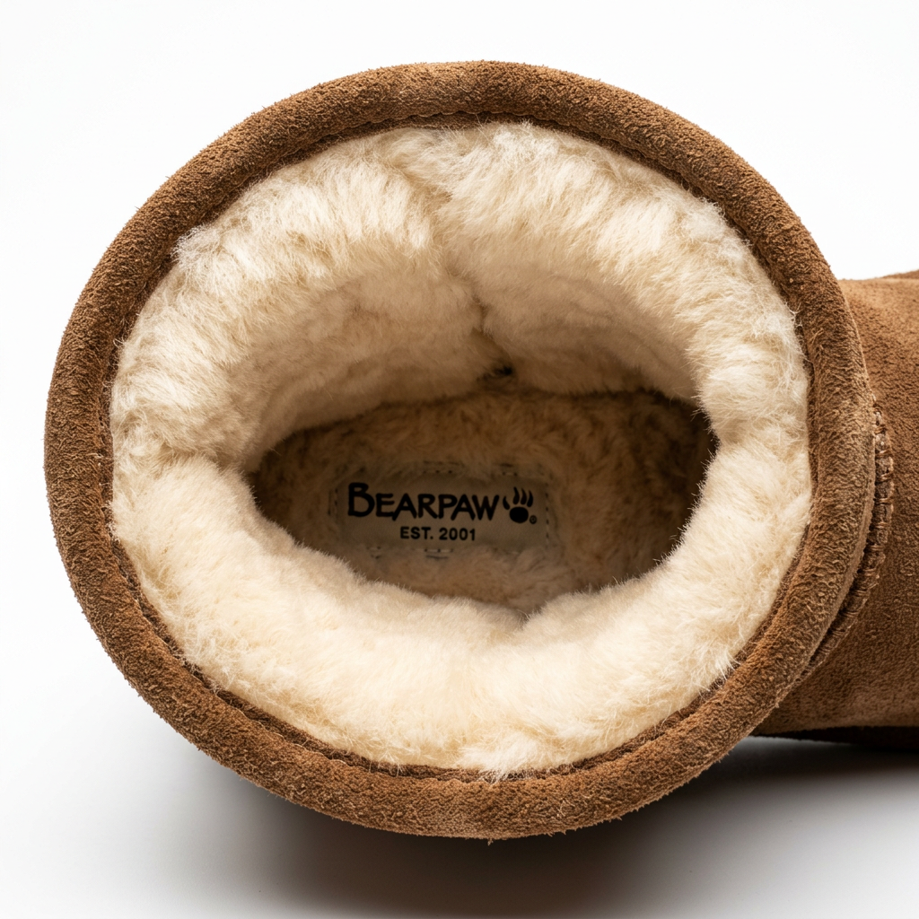 Sheepskin wool lining closeup