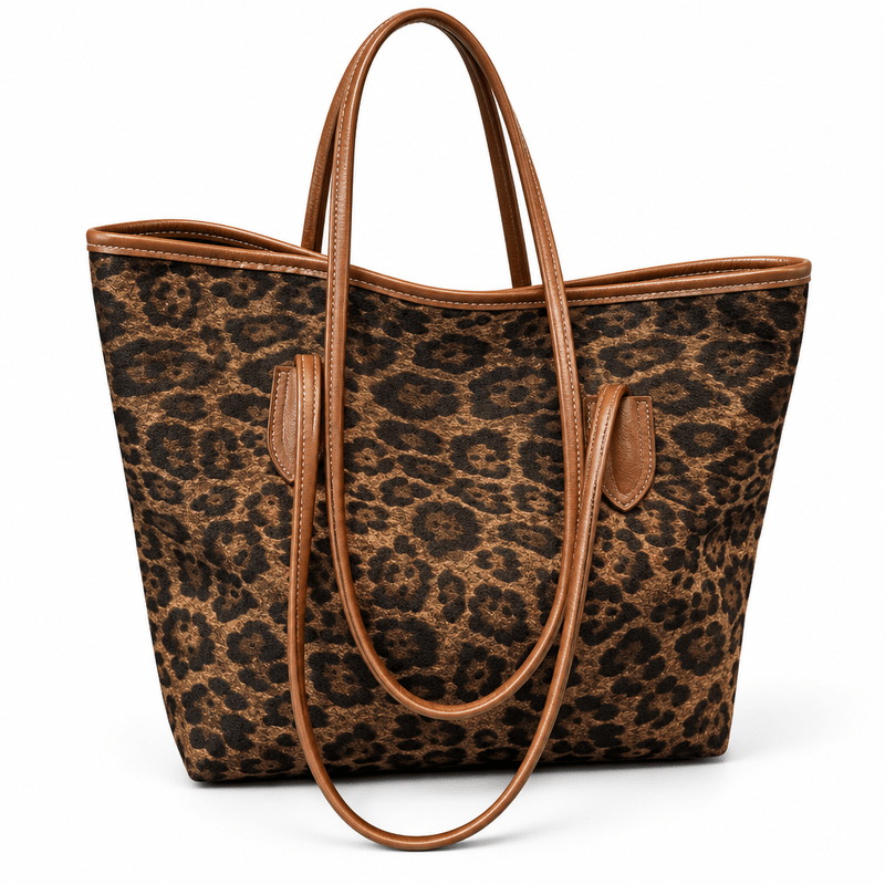 Stella Leopard Tote - Brown