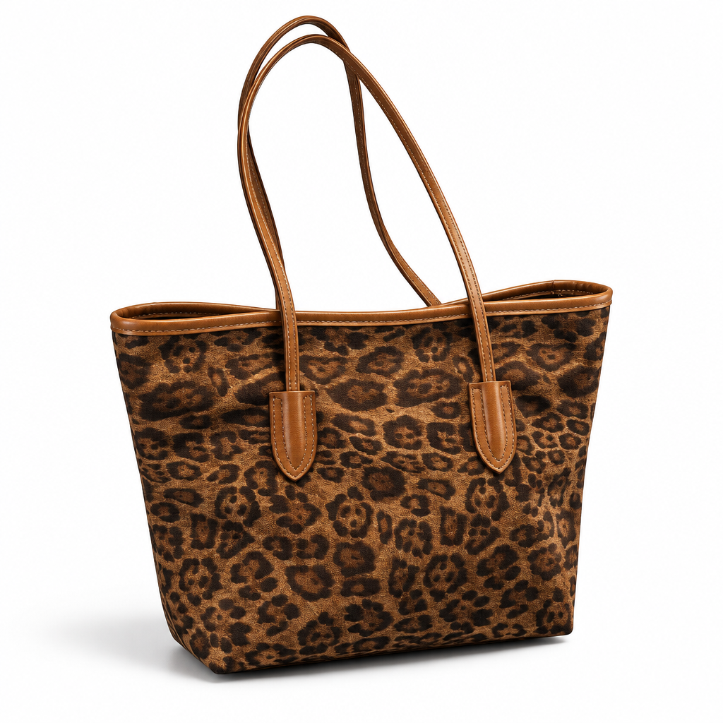 Stella Leopard Tote - Warm Brown