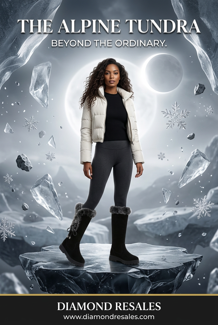 The Alpine Tundra women’s lifestyle campaign in a floating-ice world