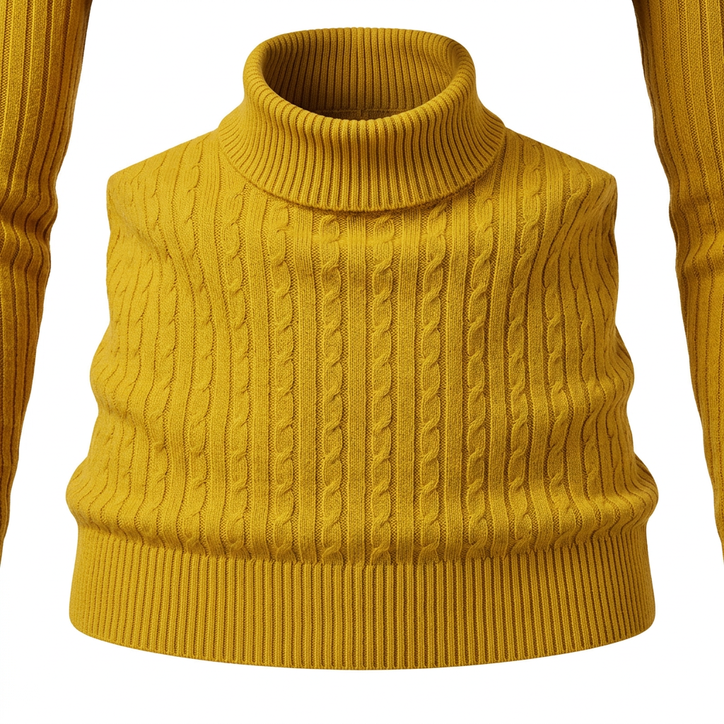 Turtleneck Sweater – Fabric Detail Close-Up