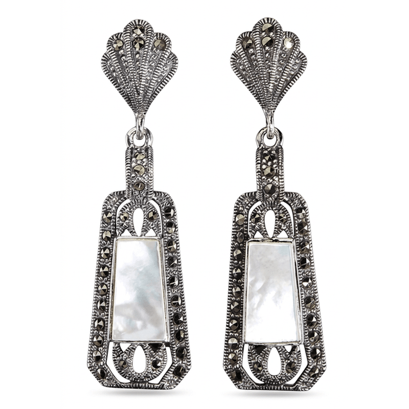 Vintage-style earring pair on a white background