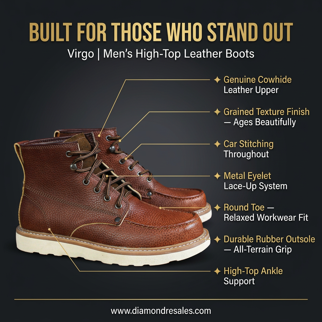 Virgo Boots — Features Callout Graphic (Charcoal)