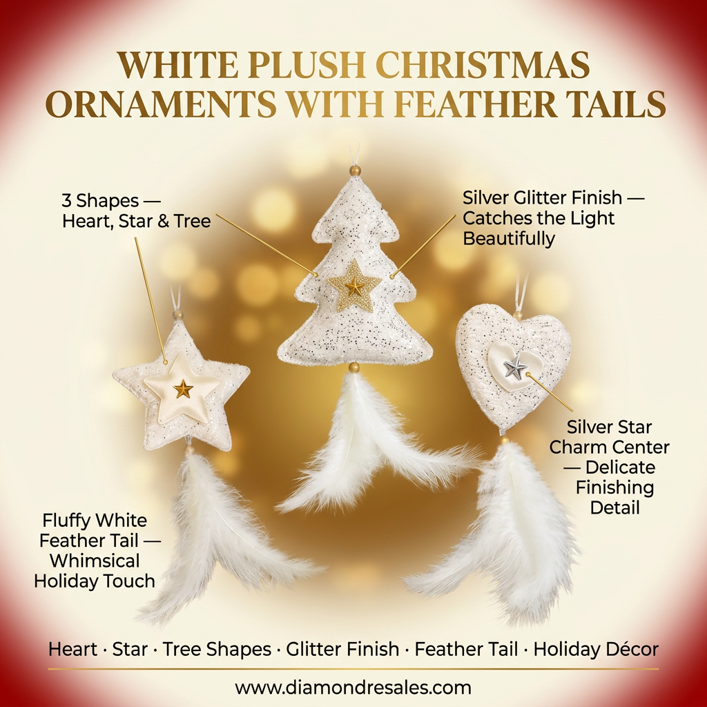 White Plush Ornaments — Main Branded Graphic