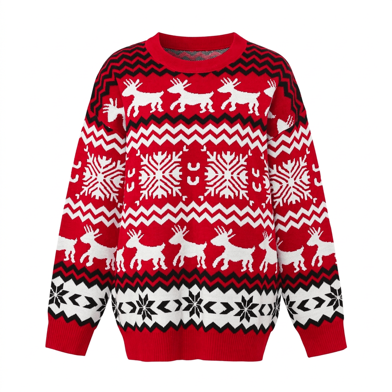 Women's Reindeer Sweater — GMC White Background