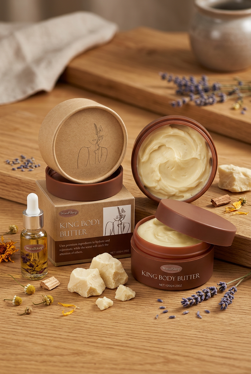 WoodSleep King Body Butter — Warm Oak Studio Shot